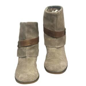 NINE WEST Vintage America Collection Suede Booties Leather Belt Detail 7M